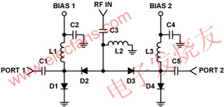典型單刀雙擲(SPDT) RF開關(guān)電路 m.brongaenegriffin.com