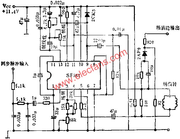 SF581場掃描電路的應(yīng)用電路圖  m.brongaenegriffin.com