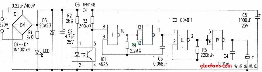 無源停電報(bào)警器電路