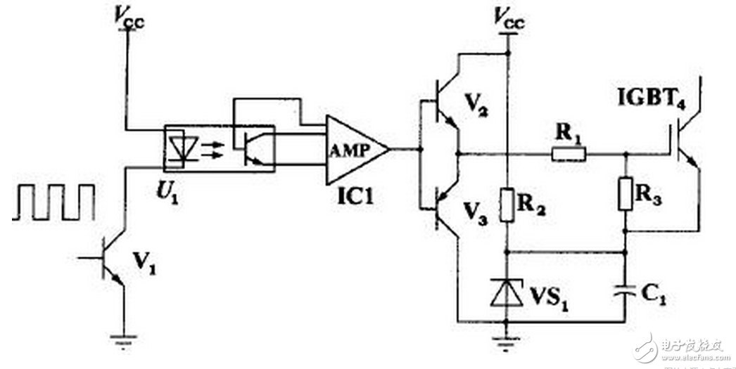 HCPL316J 可以驅(qū)動 150 A/1200 V 的 IGBT ，光耦隔離， COMS/TTL 電平兼容，過流軟關(guān)斷，最大開關(guān)速度 500 ns ，工作電壓 15 ～ 30 V ，欠壓保護。輸出部分為三重復(fù)合達(dá)林頓管，集電極開路輸出。采用標(biāo)準(zhǔn) SOL-16 表面貼裝。