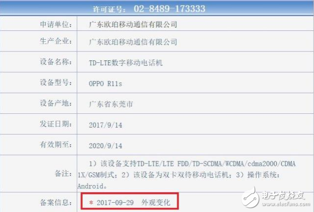 OPPO R11s最新信息：獲入網(wǎng)許可證，全面屏已基本確認(rèn)