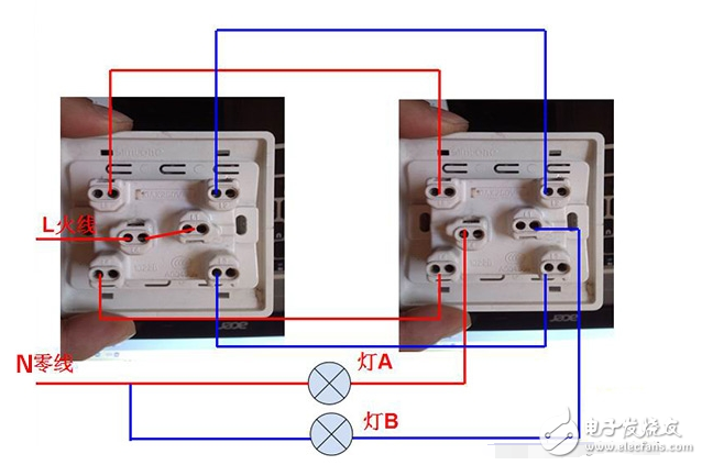 雙控開(kāi)關(guān)接線圖,雙控開(kāi)關(guān)電路圖