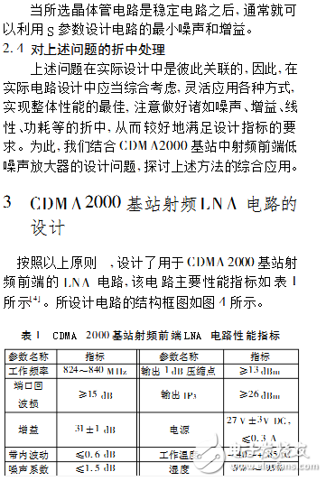 CDMA射頻前端低噪聲放大器電路設(shè)計研究