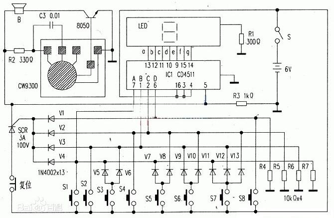74LS171四路搶答器電路設(shè)計詳情